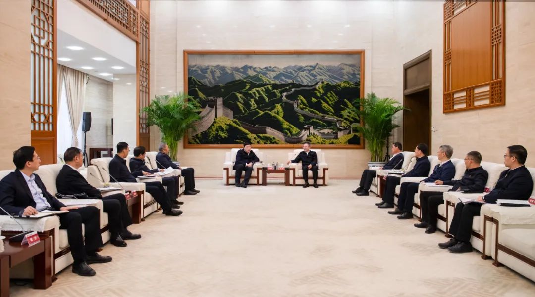 大唐集團(tuán)董事長(zhǎng)、黨組書鄒磊與國(guó)家電網(wǎng)董事長(zhǎng)、黨組書記張智剛會(huì)談