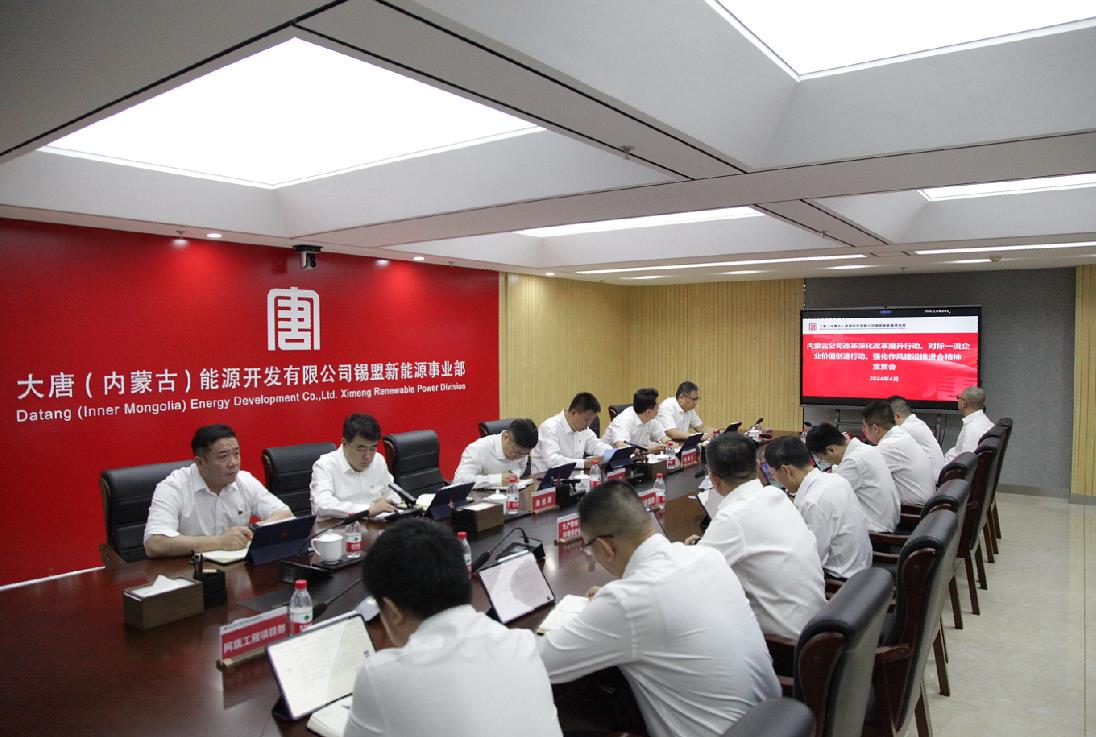 大唐錫盟新能源事業(yè)部召開內(nèi)蒙古公司改革深化提升行動、對標(biāo)一流企業(yè)價(jià)值創(chuàng)造行動、強(qiáng)化作風(fēng)建設(shè)會議精神宣貫會